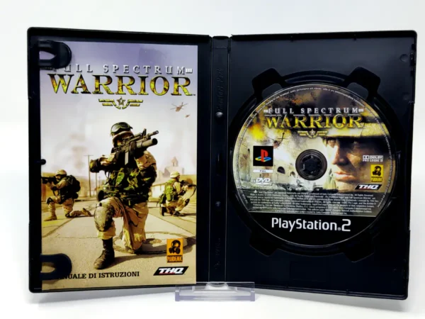 Interior del juego Full Spectrum Warrior (ITA) para PlayStation 2 con disco y manual