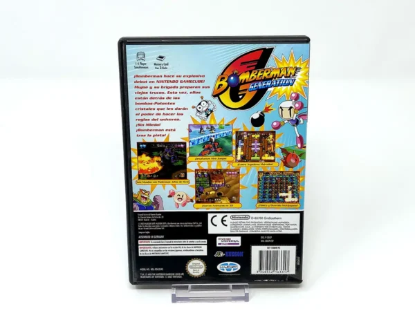 Parte trasera de Bomberman Generation (ESP) para Nintendo GameCube, edición PAL España