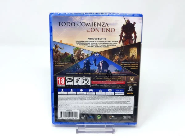 Parte trasera de Assassin's Creed: Origins (ESP) (Precintado) para PlayStation 4, edición PAL España