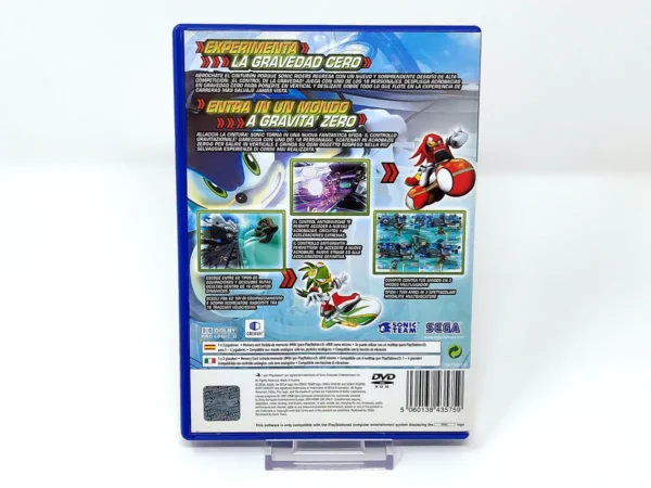 Parte trasera de Sonic Riders: Zero Gravity (ESP) para PlayStation 2, edición PAL España