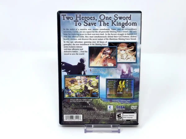 Parte trasera de Shining Force EXA (USA) para PlayStation 2, edición NTSC USA