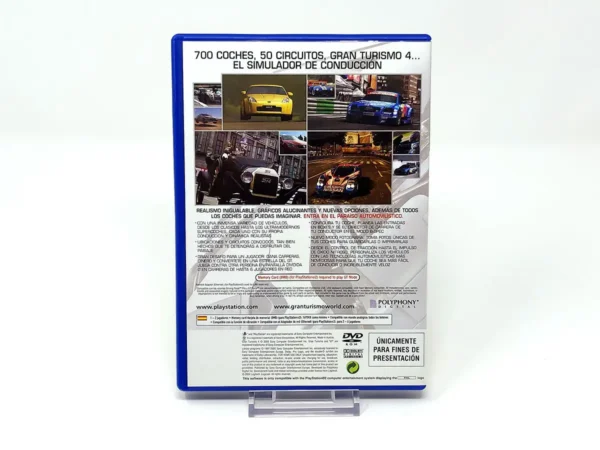 Parte trasera de Gran Turismo 4 (ESP) (Promo) para PlayStation 2, edición PAL España