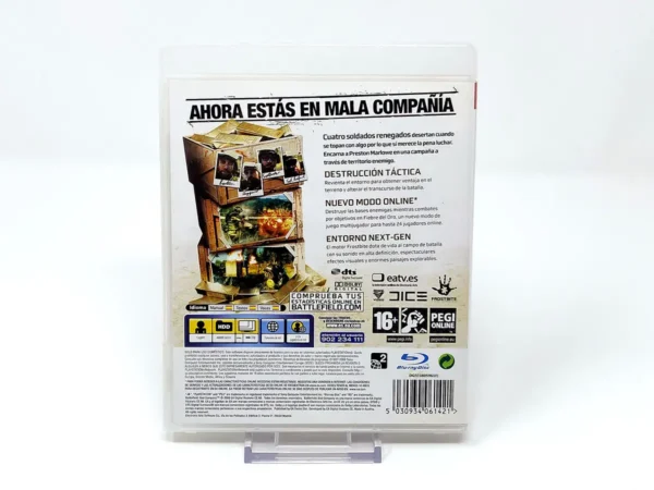 Parte trasera de Battlefield: Bad Company (ESP) (Rebajado) para PlayStation 3, edición PAL España