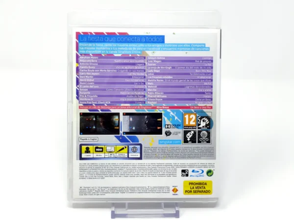 Parte trasera de SingStar MegaHits (ESP) (v1) para PlayStation 3, edición PAL España
