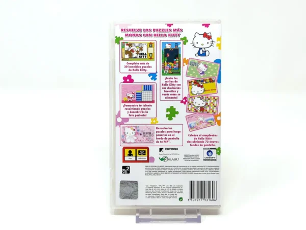 Parte trasera de Hello Kitty: Puzzle Party (ESP) (Essentials) para PSP, edición PAL España