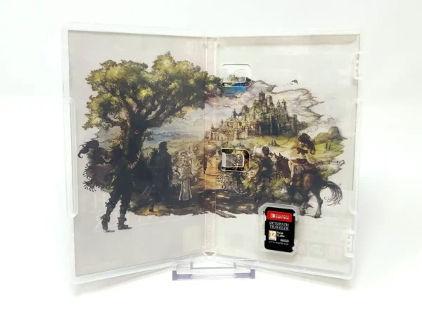 Interior del juego Octopath Traveler (ESP) para Nintendo Switch con disco y manual