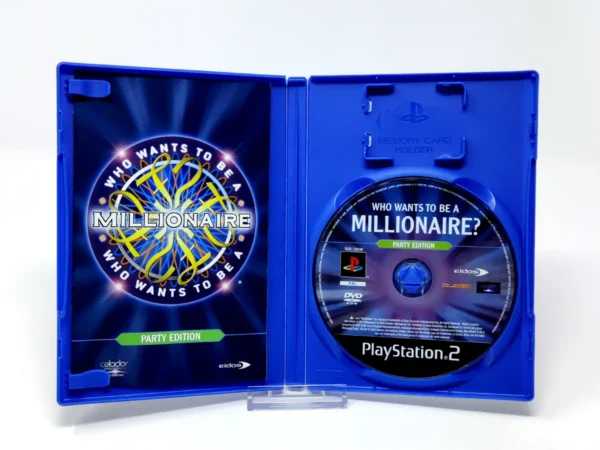 Interior del juego Who Wants to Be a Millionaire: Party Edition (UK) para PlayStation 2 con disco y manual