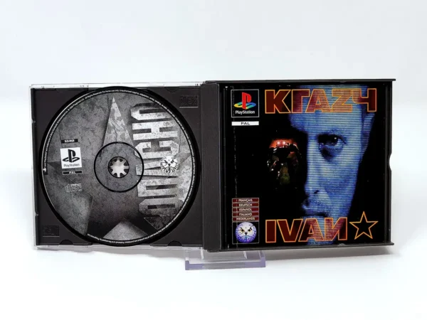 Interior del juego Krazy Ivan (ESP) para PlayStation 1 con disco y manual