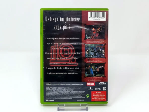 Parte trasera de Blade II (FRA) para XBOX, edición PAL Francia