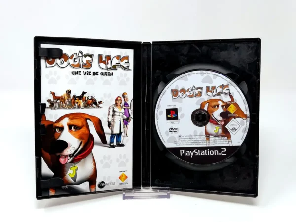 Interior del juego Dog's Life (FRA) para PlayStation 2 con disco y manual