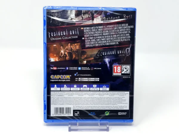 Parte trasera de Resident Evil: Origins Collection (ESP) (Precintado) para PlayStation 4, edición PAL España