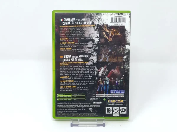 Parte trasera de Beat Down: Fists of Vengeance (ESP) para XBOX, edición PAL España