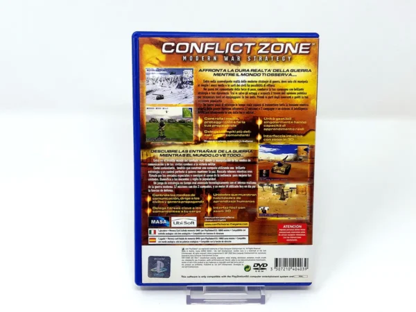 Parte trasera de Conflict Zone: Modern War Strategy (ESP) para PlayStation 2, edición PAL España