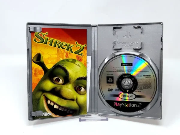 Interior del juego Shrek 2 (FRA) (Platinum) para PlayStation 2 con disco y manual