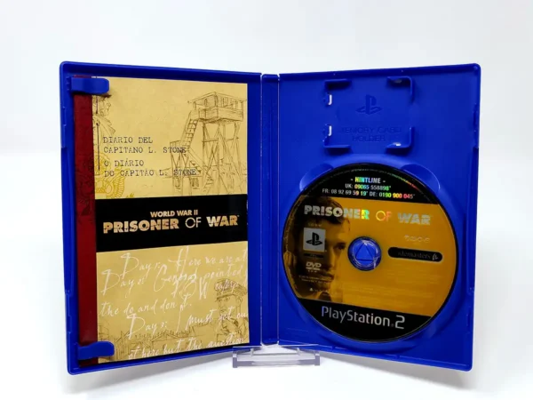 Interior del juego Prisoner of War (ITA) para PlayStation 2 con disco y manual