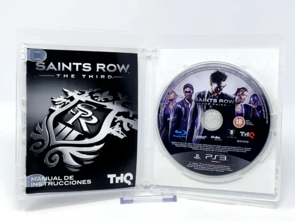 Interior del juego Saints Row: The Third (ESP) para PlayStation 3 con disco y manual