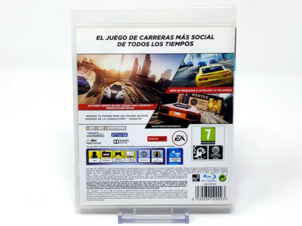 Parte trasera de Need for Speed: Most Wanted: A Criterion Game (ESP) para PlayStation 3, edición PAL España