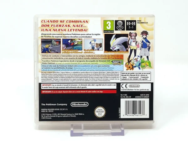 Parte trasera de Pokémon: Edición Blanca 2 (ESP) para Nintendo DS