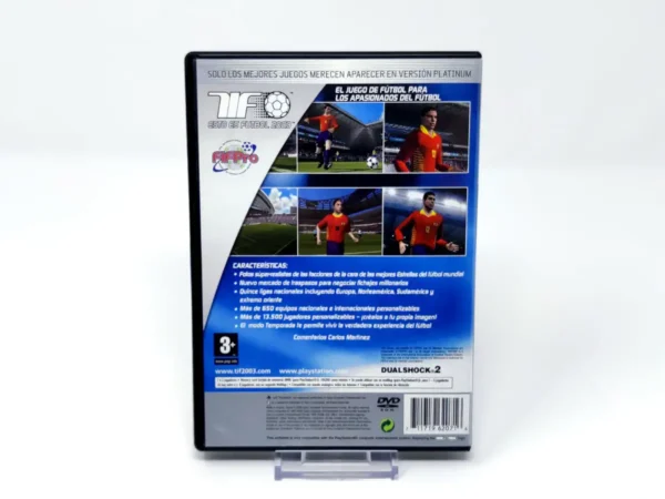 Parte trasera de Esto es Fútbol 2003 (ESP) (Platinum) (Rebajado) para PlayStation 2, edición PAL España