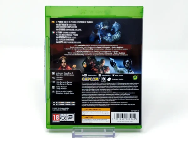 Parte trasera de Resident Evil 2 (ESP) para XBOX One / Series X/S, edición PAL España