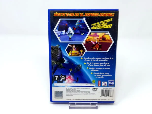 Parte trasera de Chicken Little: As en Acción (ESP) para PlayStation 2, edición PAL España