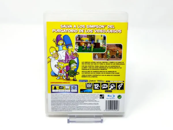 Parte trasera de Los Simpson: El Videojuego (ESP) para PlayStation 3, edición PAL España
