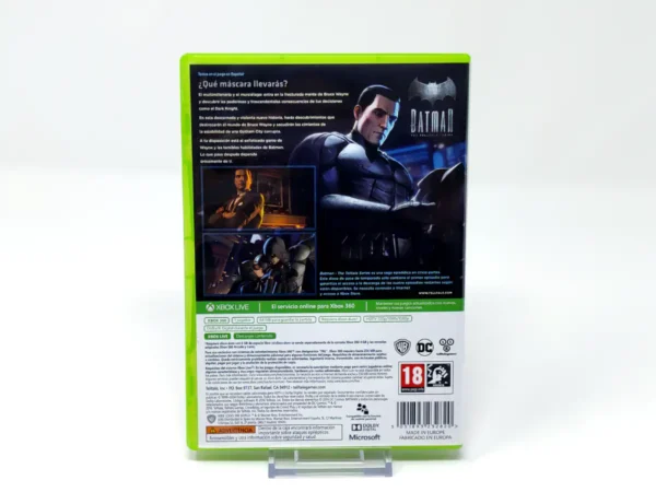 Parte trasera de Batman: The Telltale Series (ESP) para XBOX 360, edición PAL España