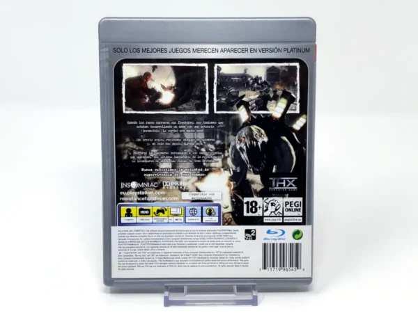 Parte trasera de Resistance: Fall of Man (ESP) (Platinum) para PlayStation 3, edición PAL España