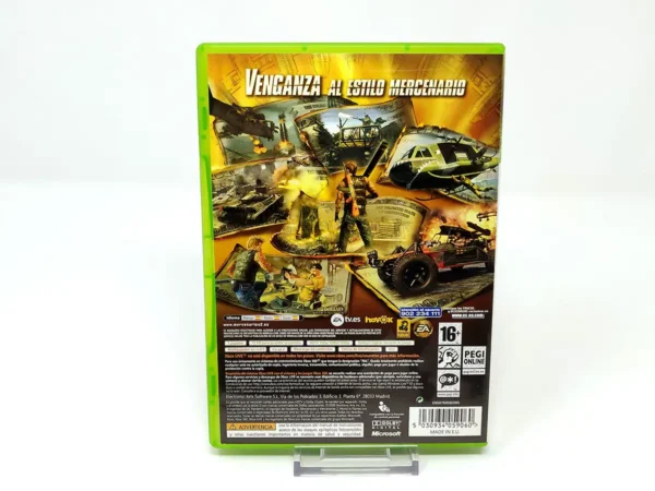Parte trasera de Mercenaries 2: World in Flames (ESP) para XBOX 360, edición PAL España