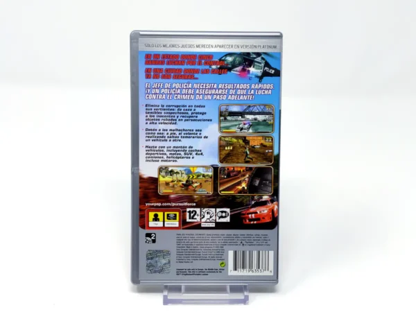 Parte trasera de Pursuit Force (ESP) (Platinum) para PSP, edición PAL España