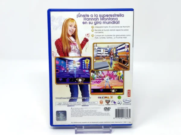 Parte trasera de Disney Hannah Montana: ¡Únete a su Gira Mundial! (ESP) para PlayStation 2, edición PAL España