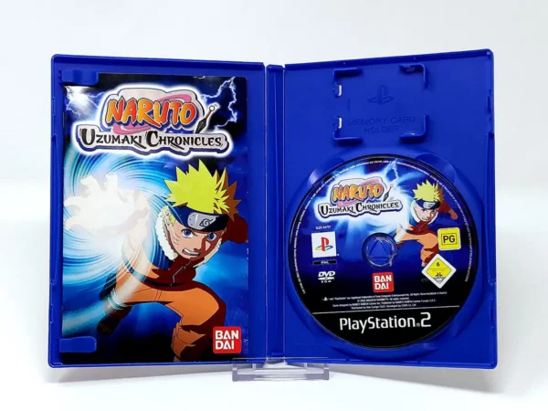 Interior del juego Naruto: Uzumaki Chronicles (ESP) para PlayStation 2 con disco y manual