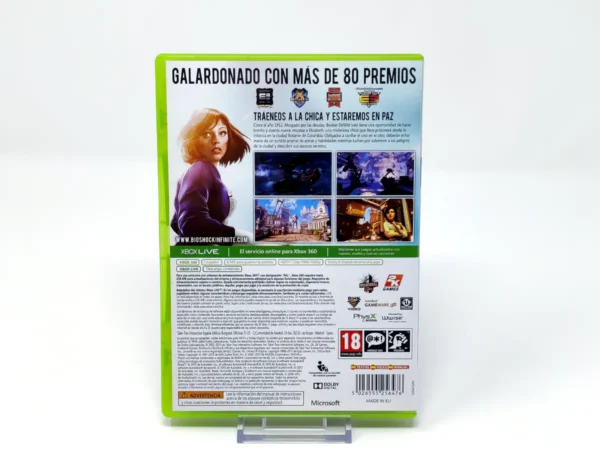 Parte trasera de BioShock Infinite (ESP) para XBOX 360, edición PAL España