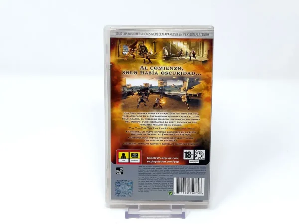 Parte trasera de God of War: Chains of Olympus (ESP) (Platinum) para PSP, edición PAL España