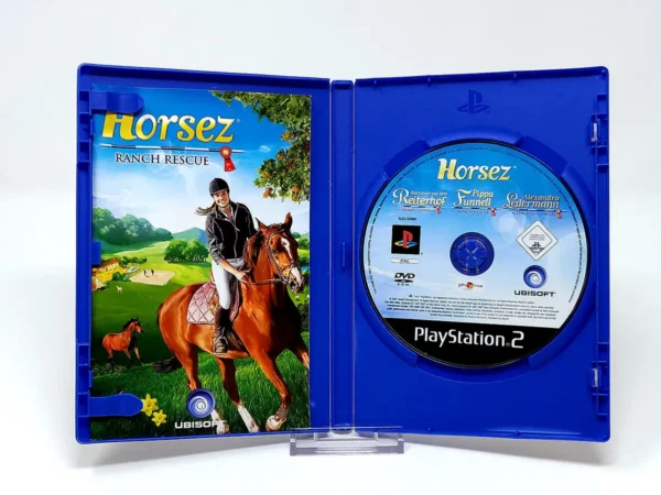 Interior del juego Horsez: Ranch Rescue (UK) para PlayStation 2 con disco y manual
