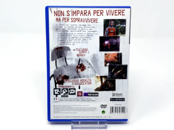 Parte trasera de Obscure (ITA) para PlayStation 2, edición PAL Italia