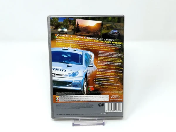 Parte trasera de V-Rally 3 (ESP) (Platinum) para PlayStation 2, edición PAL España