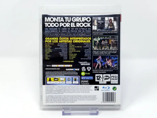 Parte trasera de Rock Band (ESP) para PlayStation 3, edición PAL España