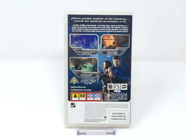 Parte trasera de Syphon Filter: Logan's Shadow (ESP) (Promo) para PSP, edición PAL España