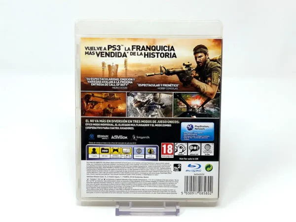 Parte trasera de Call of Duty: Black Ops (ESP) para PlayStation 3, edición PAL España