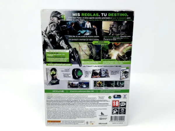Interior del juego Tom Clancy's Splinter Cell: Blacklist (The Ultimatum Edition) (ESP) (Precintado) para XBOX 360 con disco y manual