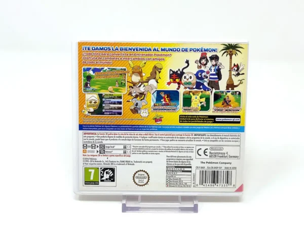 Parte trasera de Pokémon Sol (ESP) para Nintendo 3DS, edición PAL España