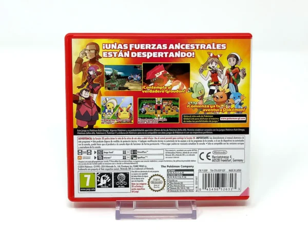 Parte trasera de Pokemon Rubí Omega (ESP) para Nintendo 3DS, edición PAL España