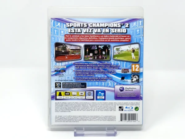 Parte trasera de Sports Champions 2 (ESP) para PlayStation 3, edición PAL España