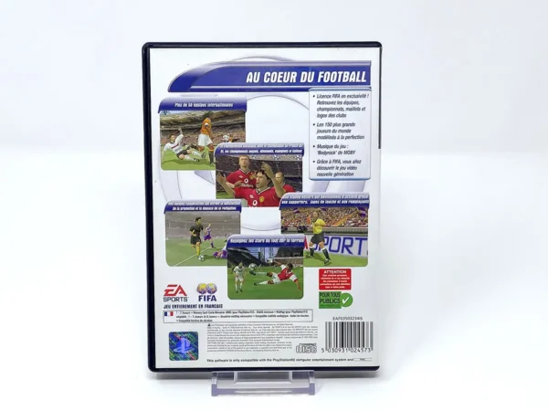 Parte trasera de FIFA 2001 (FRA) para PlayStation 2, edición PAL Francia
