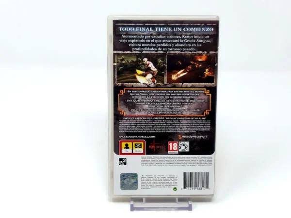 Parte trasera de God of War: Ghost of Sparta (ESP) para PSP, edición PAL España