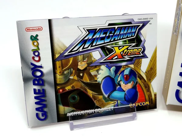 Lateral de la caja de Mega Man Xtreme (USA) para Nintendo Game Boy Color