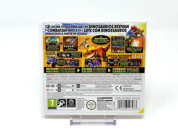 Parte trasera de Fossil Fighters: Frontier (ESP) para Nintendo 3DS, edición PAL España