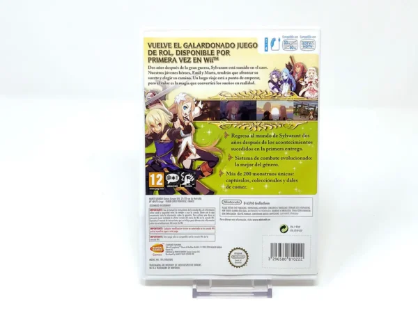 Parte trasera de Tales of Symphonia: Dawn of the New World (ESP) para Nintendo Wii, edición PAL España