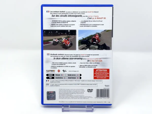 Parte trasera de MotoGP 08 (FRA) para PlayStation 2, edición PAL Francia